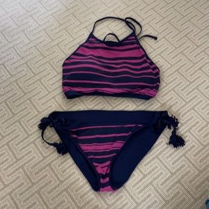 High neck reversible bikini